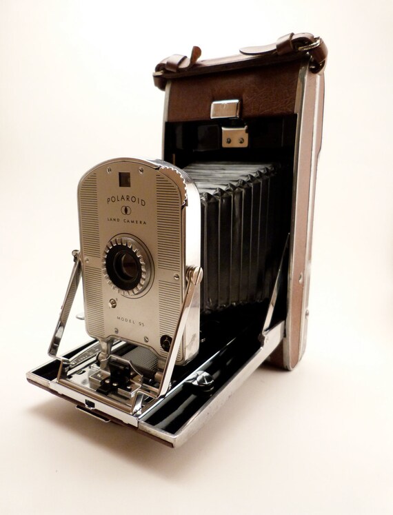 Polaroid Land Camera 95 plus Type 47 Film Case and Extras