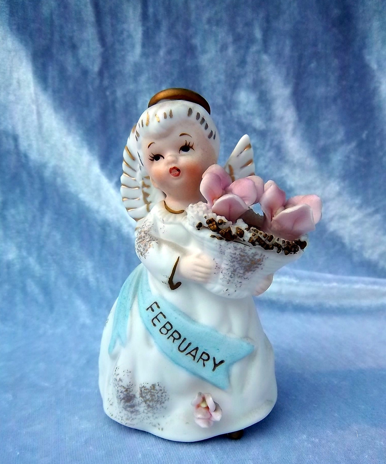 February Porcelain Angel Figurine by Lefton Number by DayJahView