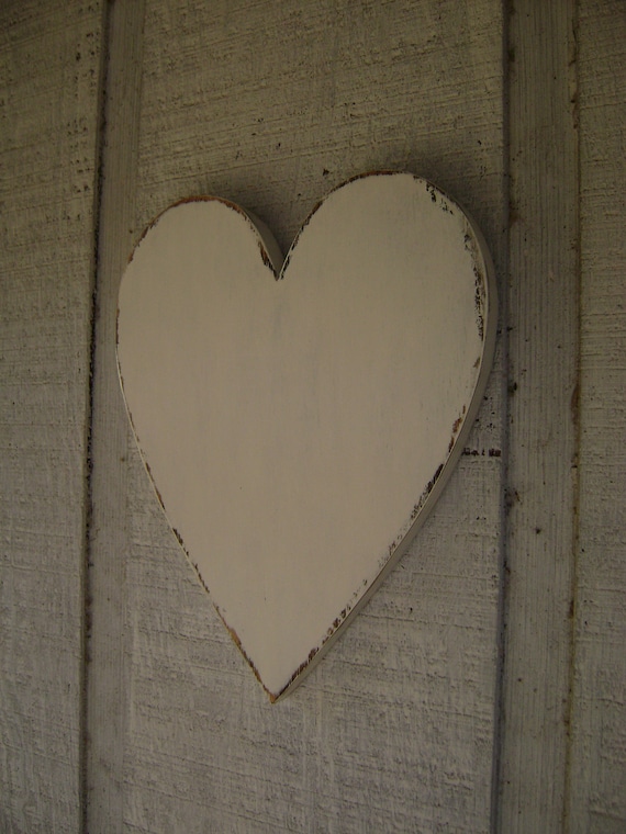 White large wooden heart rustic wall decor photo props