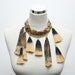 Reserved for Qianqian / Beige & Black tribal necklace