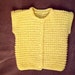 Hand knitted baby vest 9-12 months boy or girl, yellow