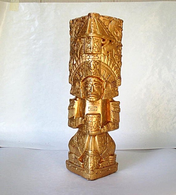 Golden Aztec/Maya Statue