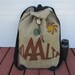 Coffee Burlap Knapsack Backpack Bag