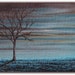 Original Surreal Oil Painting, Contemporary Nightscape Tree Art, Blue Moon Night Sky Landscape, 5 x 7 x 1.5, Blue Night