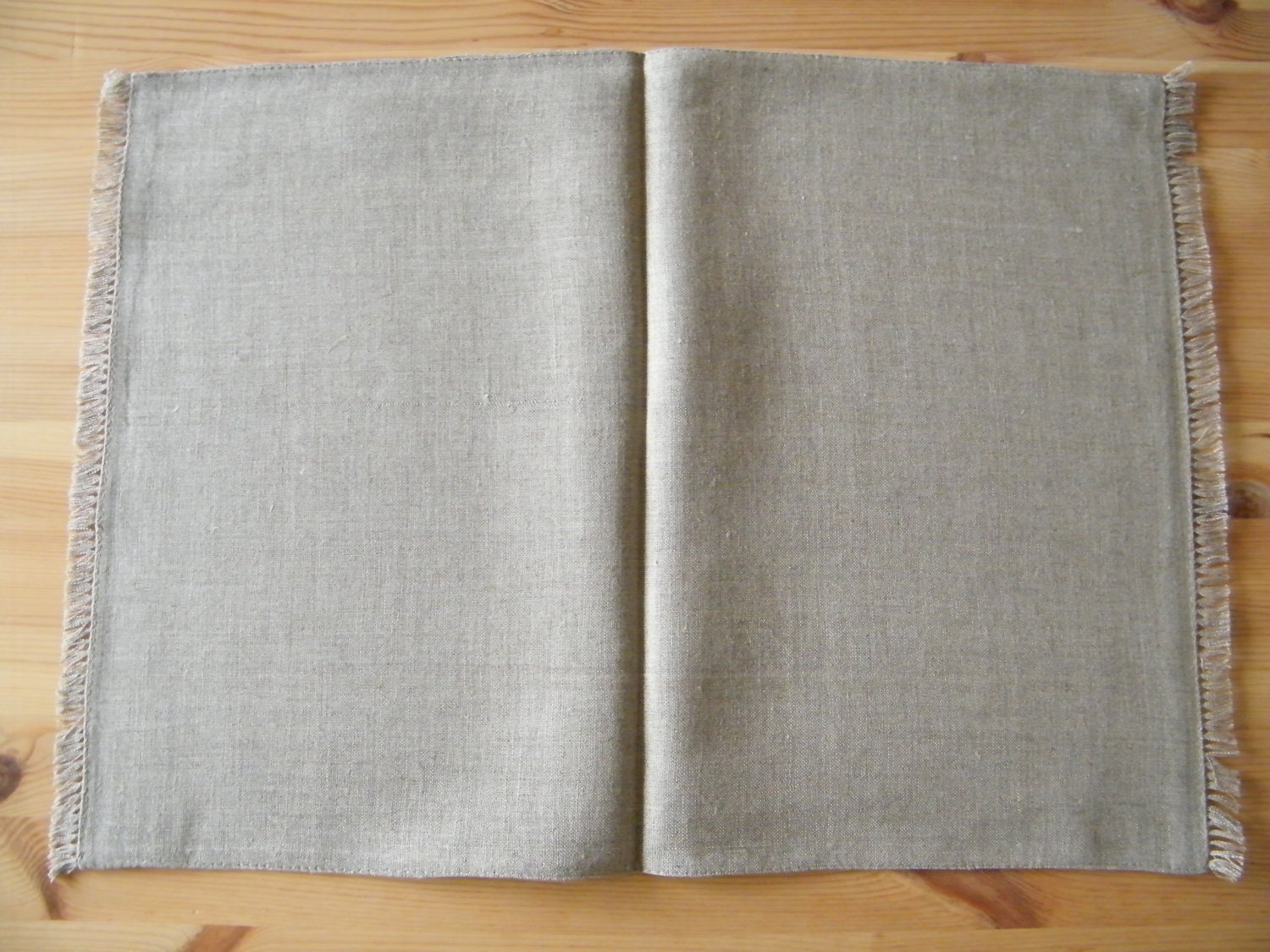 Set of 4 Natural Linen Placemats Rectangular by LinenForHome