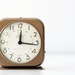 1940's Westclox Silver Bell Monogram Alarm Clock - Nonworking Beige Brown Time Piece, Neutral Home Decor, Unisex Gifts