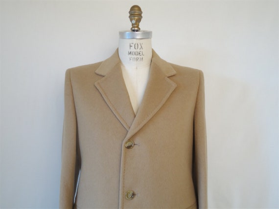 Classic Alpacuna Camel Coat / men's vintage wool overcoat