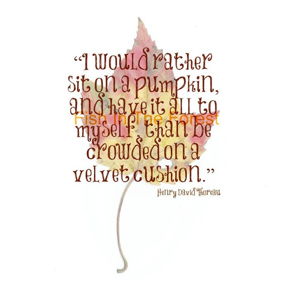 Items similar to Henry David Thoreau Quote // Autumn ...