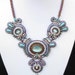 Stella Maris- Soutache beaded necklace in Turquoise, Mint, Bronze and Silver