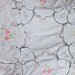 Vintage White ROUND 60" tablecloth with Pink and Blue, Crochet, EMBROIDERY and APPLIQUE flowers Gorgeous