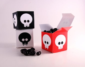Skulls Printable Favors, Zombie Favor Box, Halloween Skulls Decor, Walking Dead Decor, Skull Favor Box, Pirate Party Favors, Vampire Skulls