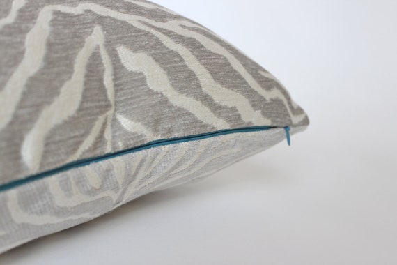 Grey Zebra Pillow Covers 2 by ThePillowStudioShop on Etsy