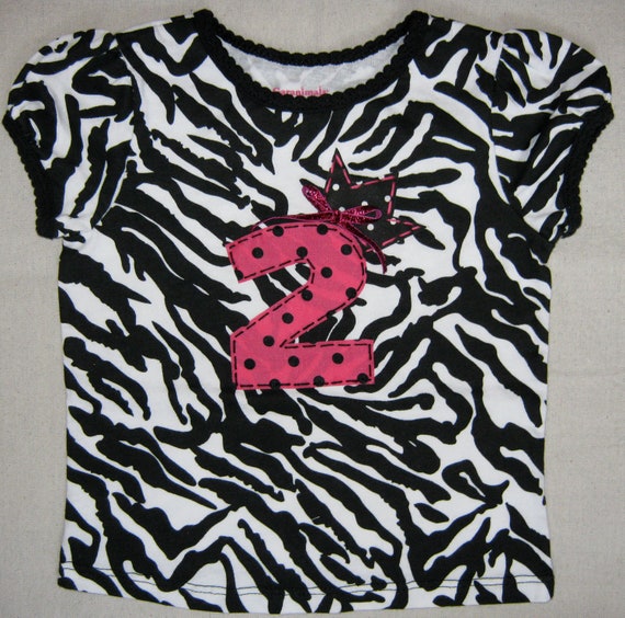 Items similar to SALE RTG Girl's Black and White Zebra Shirt Pink Polka