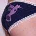 Navy 100% Cashmere Panty with Hummingbird (Size 1 S/M)