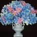 Artificial Flower Arrangement, Blue Hydrangea with Lavender Fill Flowers, Blue Vase, Silk Flower Arrangement, Silk Floral, Spring Flowers