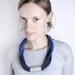 Dip Dye Cotton rope necklace in blue and dark blue with leather