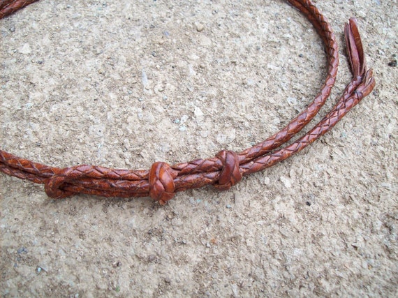 Braided Leather Hat Band.