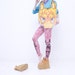 Purple & white traibal animal print leggings