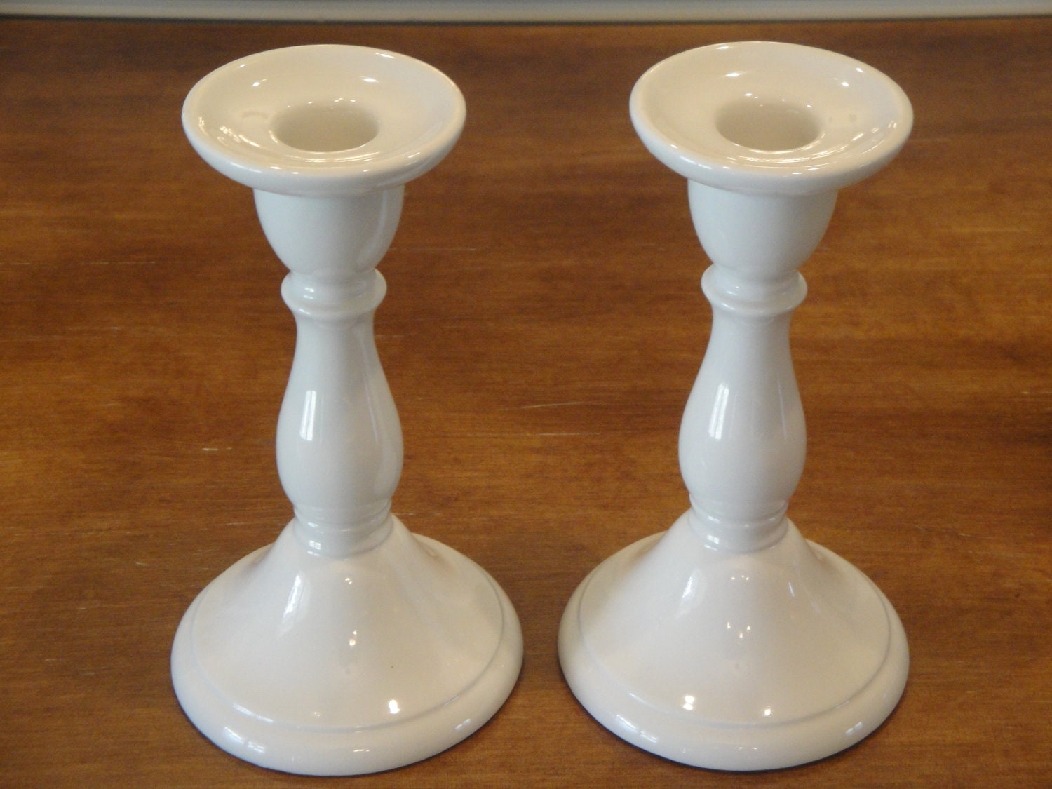 Vintage Red Cliff Ironstone Candlesticks Candle Holders