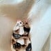 DARLING Calico Cat Brooch Vintage Estate Ceramic