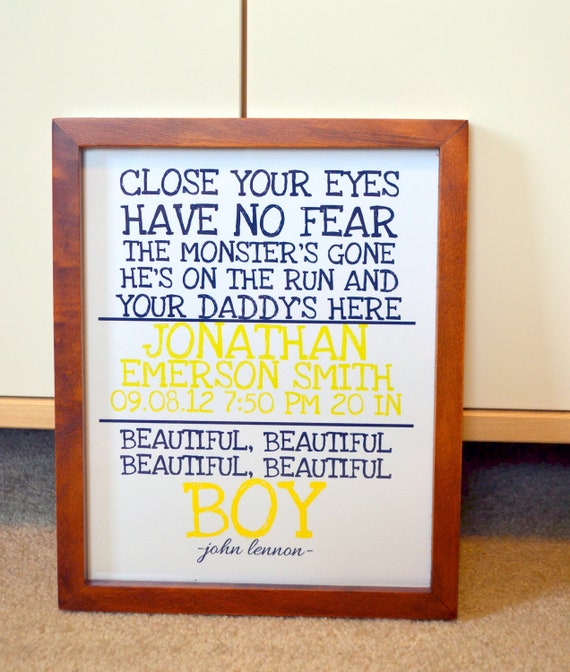 Items similar to John Lennon 11 x 14 nursery print