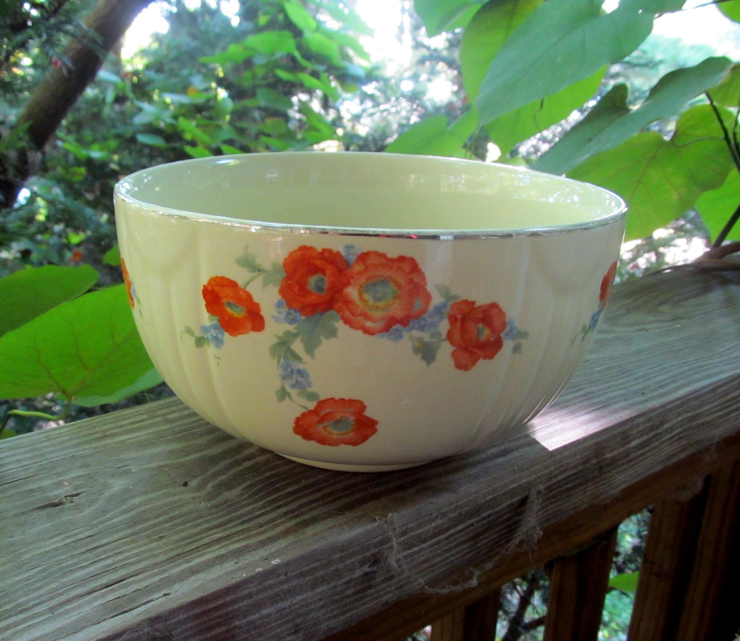 Hall orange poppy mixing bowl superior quality kitchenware
