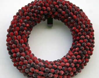 Fruit Wreath, Frosted Cranberry Fruit Wreath