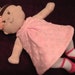 Little Reversible Dress in Pink Bubble Velour and Brown Dot for Baby Stella, Waldorf and 13, 14, 15, 16 Inch Dolls, Doll,Clothes