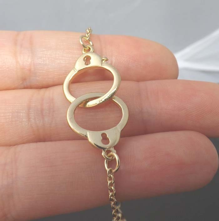 handcuffs bracelet Gold bracelet simple by jewelrycraftstudio