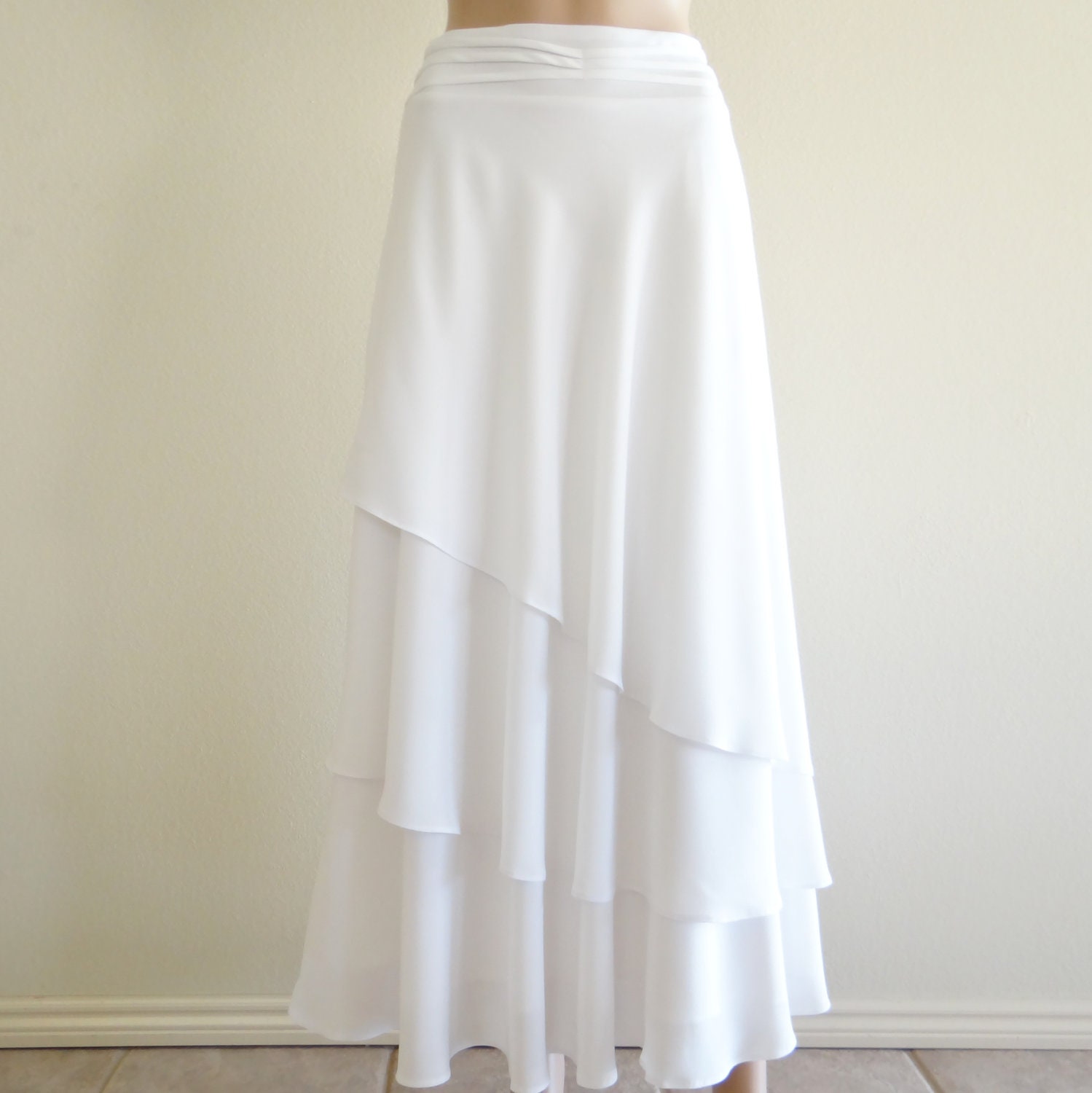 White Long Skirt. White Maxi Skirt. Long Evening Skirt. Party