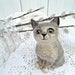 Vintage Royal Doulton Cat Figurine - grey kitten sitting made in England