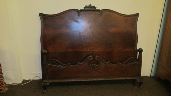 Full Size Vintage Mahogany Headboard & Footboard