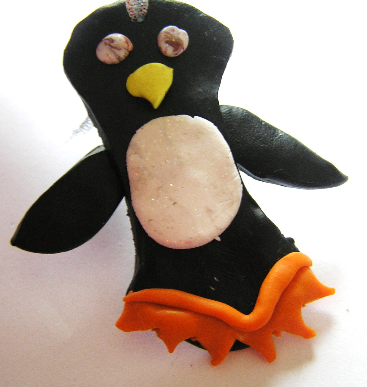 Fun Handmade Polymer Clay Penguin Ornament