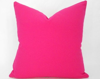 Hot Pink Decorative Pillow Cover ANY SIZE Hot Pink Pillow Cover Carr Solid Hot Fuchsia Pink