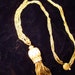 Gold Tone Monet Pendant Necklace Chain Tassel