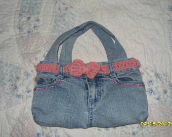 Handmade Denim Cosmetic Bag