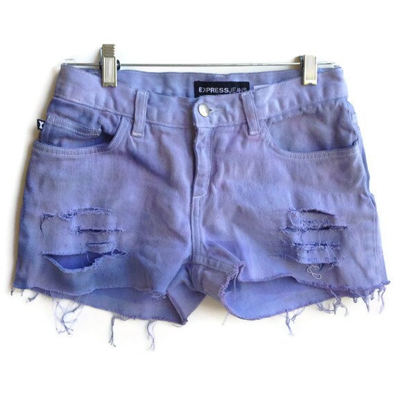 Items similar to Purple Galaxy Colored Shorts Ripped Dyed Shorts Tumblr ...