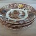 Vintage Nasco Mountain Wood-Land Brown Transfer Ware Plates Set of Five