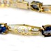 14k GOLD VIOLET IOLITE Bracelet Victorian Style Filigree Gold High Fashion Collectable Jewelry Purple Blue Violet Gemstone