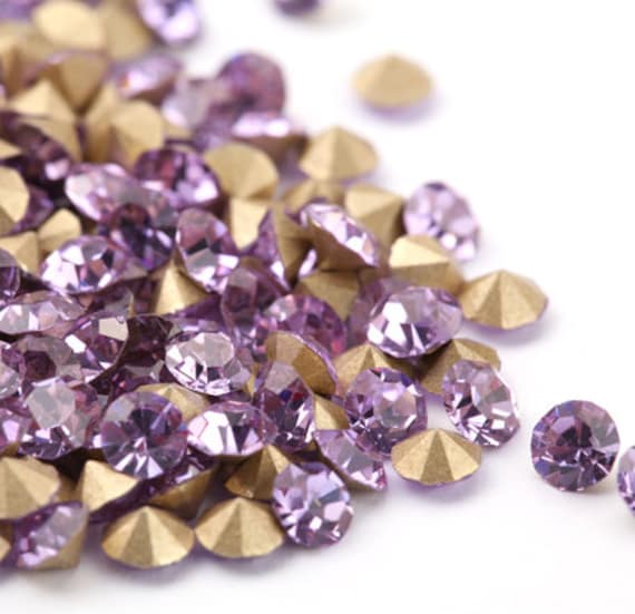 Light Violet Pointed Back Crystal Rhinestones Lilac 2mm