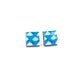 Wood earring studs blue sky and white clouds design