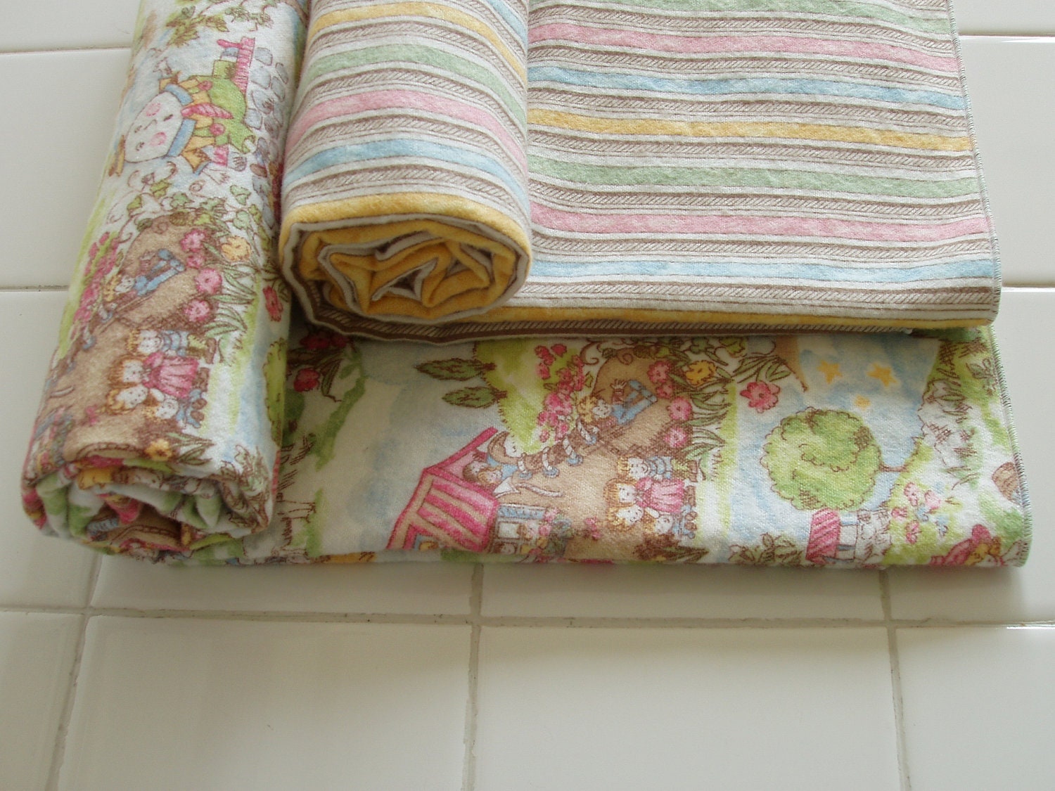 Nursery Rhymes Pastel Baby Blankets Receiving Swaddling