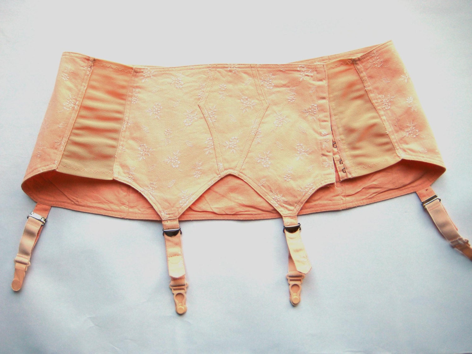 50s Peach Vintage Corset Or Girdle With Garters