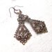 CLEARANCE SALE - Antique Copper Filigree Earrings - Ornate Bohemian Charms - ROMANI Collection