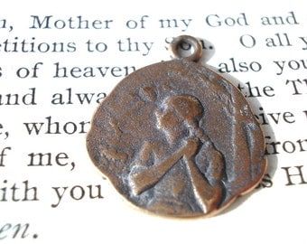 St. Joan of Arc - At the Stake - Religious Medal - Catholic Medal - Bronze or Sterling Silver (SF13-1069)