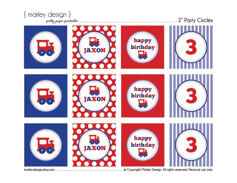 Train Party Printables Train Party Circles Personalized Train
