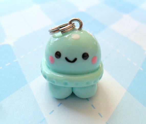 Items similar to Kawaii Jellyfish Charm Polymer Clay on Etsy