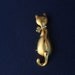Gold Cat Brooch Pin Swinging Tail Warm Kitty Soft Kitty Little Ball Of Fur