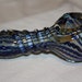 4 3/4 inch Blue with Clear Snake Inside Out Glass Pipe