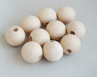 16 Mm Natural Wooden Drop Beads 50 Pcs Eco Friendly